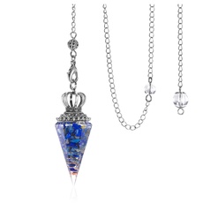 CrystalTears Pendel esoterik Lapislazuli Pendulum Anhänger mit Kette Kristalle Heilsteine Wünschelrute Schmuck für Divination Reiki Heilung Meditation