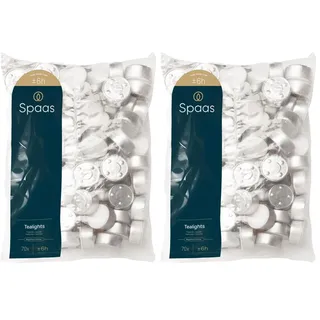 Ivyline SPAAS Teelichter 70er-Beutel, ± 6 Stunden - weiß (Packung mit 2)