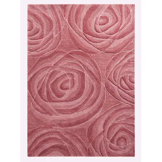 Teppich HEINE HOME Gr. 1, bunt (rosa, bordeaux), B:60cm H:12mm L:90cm, Wolle, Teppiche, Teppich