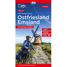 ADFC-Radtourenkarte 5 Ostfriesland / Emsland 1:150.000, reiß- und wetterfest, GP