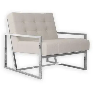 s-style möbel Loungesessel Beige, Silber, Textil, Echtholz,Buche, Birke, 1-Sitzer, Füllung: Polyetherschaumkern, 84x81x89 cm, Blauer Engel, FSC Mix, Oeko-Tex®, Hergestellt in Europa, Wohnzimmer, Sessel, Polstersessel