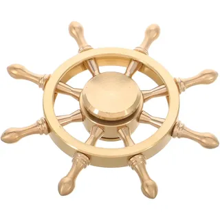 Uonlytech Messing Schiff steuerrad Deko Drehbares Nautisches Lenkrad aus Messing Maritimes Wohnaccessoire für Wohnzimmer und Büro Edles Tischornament mit Glatter Oberfläche