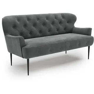 CAVADORE 2,5-Sitzer Küchensofa Amba, Trendige Sitzbank für Küche oder Esszimmer / 173 x 97 x 87 / Hochwertiges Mikrofaser: Grau