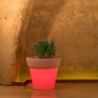BLUMENTOPF H45 PFLANZKÜBEL PFLANZENKÜBEL TOPF PFLANZ RUND ROTE LAMPE