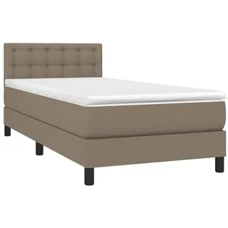 vidaXL Boxspringbett mit Matratze Taupe 90x200 cm Stoff - Taupe
