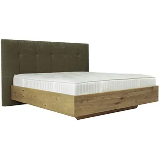 Valnatura Boxspringbett , Waldgrün, Wildeiche , Textil , Wildeiche , massiv , H3 , 7-Zonen , Höhe ca. 25 cm , 200x200 cm , Made in Austria , gepolstertes Kopfteil, in verschiedenen Holzarten erhältlich, Stoffauswahl, in verschiedenen Größen erhältlich, Partnermatratze mit durchgehendem Bezug, Matratze durchgehend , Holzmöbel, Holzbetten, Boxspringbetten Holz