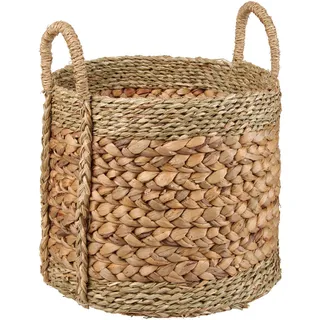 Landscape Kaminkorb , Naturfarben , Naturmaterialien , 25.4 l , rund , 28 cm , Handmade Quality , Griffe, handgemacht , Ordnen & Aufbewahren, Körbe, Dekokörbe