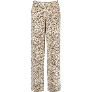 Gerry Weber Damen Gemusterte Schlupfhose Animal-Print, Gemustert reguläre Länge Ecru/Weiss/Schwarz Druck 42