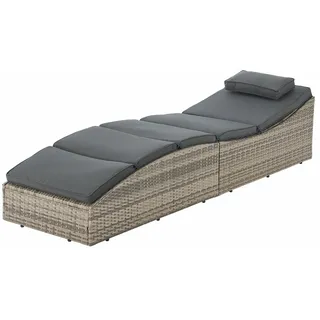 Juskys Lamia Faltbare Sonnenliege 200 x 70 x 30 cm Grau