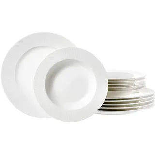 Ritzenhoff Breker Tafelservice , Weiß , Keramik , 12-teilig , 20.5x28.5x28.5 cm , Geschirr, Geschirrsets, Tafelservice