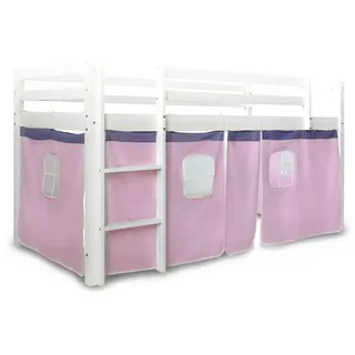 Homestyle4u Vorhang für Hochbett Rosa , Textil , 197x86x1 cm , Babymöbel & Kindermöbel, Kinderzimmer & Jugendzimmer, Kinderbettzubehör