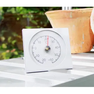Thermometer , Alufarben , Metall , 8x8x4 cm , wasserdicht, witterungsbeständig , Dekoration, Gartendeko