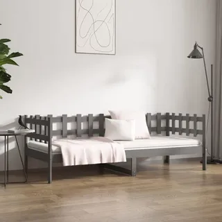 The Living Store Tagesbett Grau 90x200 cm Massivholz Kiefer - Grau