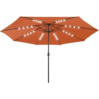 vidaXL Sonnenschirm mit LED-Beleuchtung 400 cm Terrakotta - Braun