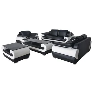Sofa Couch Garnitur Sitz Polster Komplett Set 3+2+1 Sofas Designer Couchen + USB