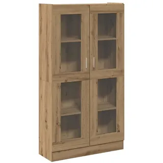 vidaXL Vitrine mit Glas Türen, 4 Ablagen 82,5/30,5/150 cm aus Holzwerkstoff Artisan-Eiche Dekor , Eiche Artisan , Strukturbuche , Rechteckig , 82.5x150x30.5 cm , Esszimmer, Vitrinen, Vitrinenschränke