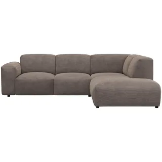 flexlux Eckcouch Polyester 3-Sitzer Braun