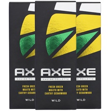 3x Axe Wild EDT Green Mojito & Zedernholz Eau de Toilette for man je 100ml EDT