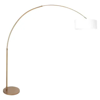 Steinhauer - stehlampe - Sparkled Light - bronze weiß - leinen metall - bogenlampe - E27 - 4304BR - Weiß