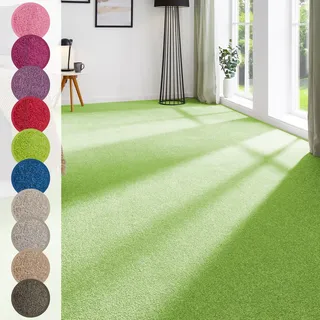 Andiamo Teppichboden »Ines, Kräuselvelours, Made in Netherlands« rechteckig 8,5 mm Höhe Uni Farben, Breite 400 cm, strapazierfähig & pflegeleicht, grün