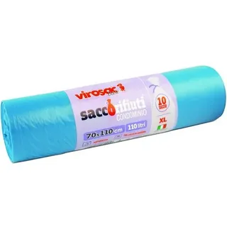 Säcke VIROSAC Wohnhaus Blau Rolle PZ.10 70x110 CM 24 Rollen