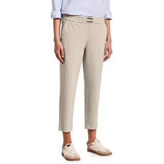Street One Mid Waist Slim Leg Hose mit Schnalle Cobble Stone 40