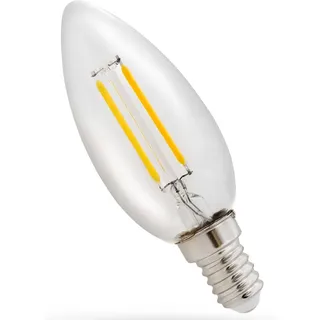 Spectrum LED Filament Leuchtmittel Kerze C35 1W E14 klar 110lm 827 warmweiß 2700K