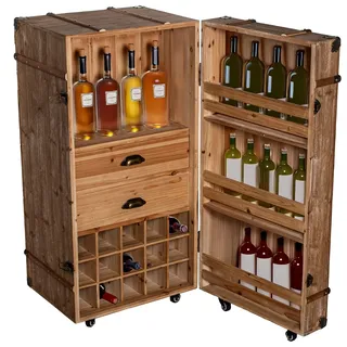 DRW Weinschrank aus recyceltem Holz, 53 x 52 x 106 cm