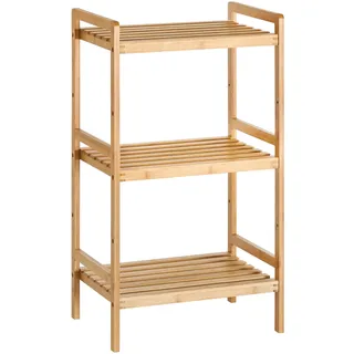 SONGMICS Bambusregal, Küchenregal, Badregal, Bücherregal, Standregal mit 3 Ablagen, 31,5 x 45 x 80 cm, für Bad, Küche, Wohnzimmer, Schlafzimmer, Balkon, naturfarben BCB073N01