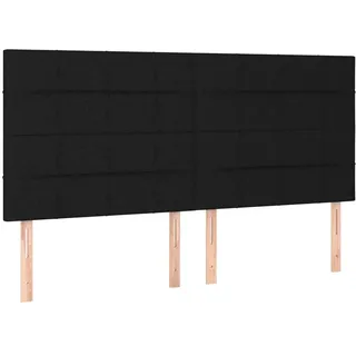 vidaXL Kopfteil Schwarz 180 x 5 x 118/128 cm Stoff - Schwarz