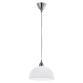 Schöne Pendelleuchte aus Metall und Schliffglas, Farbe: Weiß, E27-Fassung, 60 W, Durchmesser 26 cm, Schutzart IP20 Klasse 1, Artikelnummer 2908-44-102 - Weiß