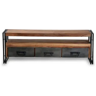 SIT-Möbel Madras Lowboard 160 cm Braun/Schwarz Massivholz/Metall
