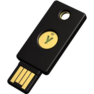 Yubico Security Key NFC - Schwarz - Sicherheitsschlüssel für Zwei-Faktor-Authentifizierung (2FA), Anschluss über USB-A und NFC - FIDO-zertifiziert