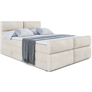 altdecor Boxspringbett BOXI3-Z KING 180 x 200 cm H3/H4 Creme