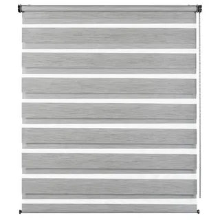 GARDINIA Doppelrollo de Luxe grau-Melange
