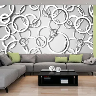 Kunstloft Vliestapete Silber 250/175 cm , Weiß, Silberfarben , Textil , 250x1 cm , Tapeten & Wandverkleidungen, Vliestapeten