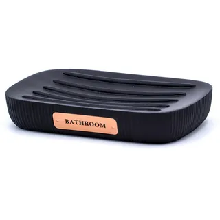 Sadena Seifenschale , Kupferfarben, Schwarz , Metall, Kunststoff , 12.8x2.2x8.3 cm , Badaccessoires, Seifenschalen