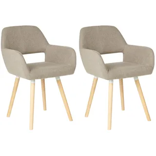 Beliani Esszimmerstuhl 2er Set hellbraun CHICAGO