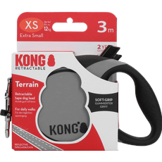 KONG Retractable Leash Terrain Grey XS (3m/12kg) - (KONGTRNXSGY) (XS, Hund, Hundesport), Halsband + Leine