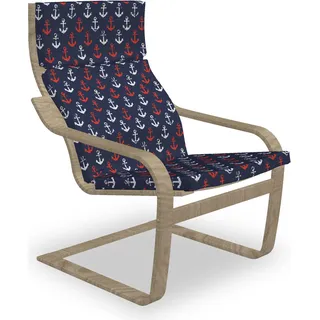 ABAKUHAUS Anker Poäng Sessel Polster, Zusammenfassung Meer Grunge Getragen, Sitzkissen mit Stuhlkissen mit Hakenschlaufe und Reißverschluss, Vermilion Dark Blue - Dunkelblau