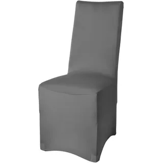 Beautissu Leona Stuhlhusse 95x45cm Anthrazit Stretch Bankett