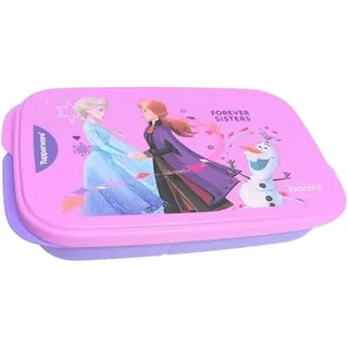 Tupperware to Go Lunchbox Clevere Pause 590ml mit Trennwand Eco+ Schule Brotdose mit Abteilung 590ml Eiskönigin Elsa Frozen lila