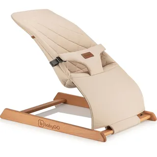 Babywippe BABYGO "Skippy", Baby, beige, Baumwolle, Holzwerkstoff, Metall, Babywippen Babywippe, Made in Europe