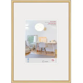 walther design Bilderrahmen gold 60 x 80 cm mit Kunstglas, New Lifestyle Kunststoffrahmen KVX080G
