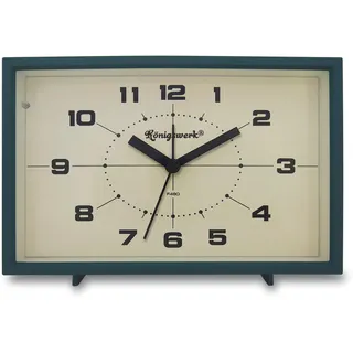 Konigswerk Vintage Analog-Wecker, 6 Zoll batteriebetriebener Retro-Wecker ohne Ticken mit Nachtlicht, altmodische Tischuhr als Dekoration für Schlafzimmer, Nachttisch, Wohnzimmer, Zimmer
