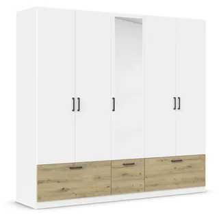 Rauch Drehtürenschrank Bari 225 x 210 x 54 cm Weiß/Eiche Artisan