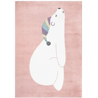 carpet city Kinderteppich Anime 921 Rosa 140x200 cm , Textil , Tiere , Rechteckig , 140x200 cm , Oeko-Tex® Standard 100 , für Fußbodenheizung geeignet, pflegeleicht, strapazierfähig , Teppiche und Böden, Teppiche, Kinderteppiche