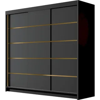 Mirjan24 Schiebetürenschrank Evo VII 200 x 215 x 58 cm Schwarz