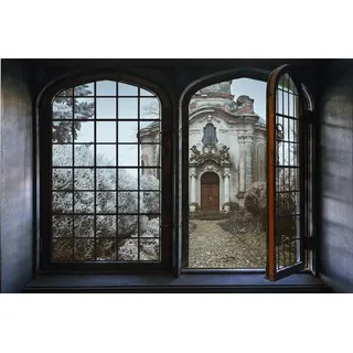 queence Wandsticker »Kleine Kapelle« Wandsticker, Wandbild, selbstklebend, 3D, Fenster, bunt