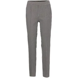 Schlupfhose GOLDNER "Schlupfhose Martha", Damen, Gr. 38, N-Gr, schwarz (schwarz, weiß, kariert), Obermaterial: 38% Polyamid PA. 36% Viskose CV. 20% Polyester Pol. recyc.. 6% Elasthan EL., normal, Hosen Schlupfhose, Ohne